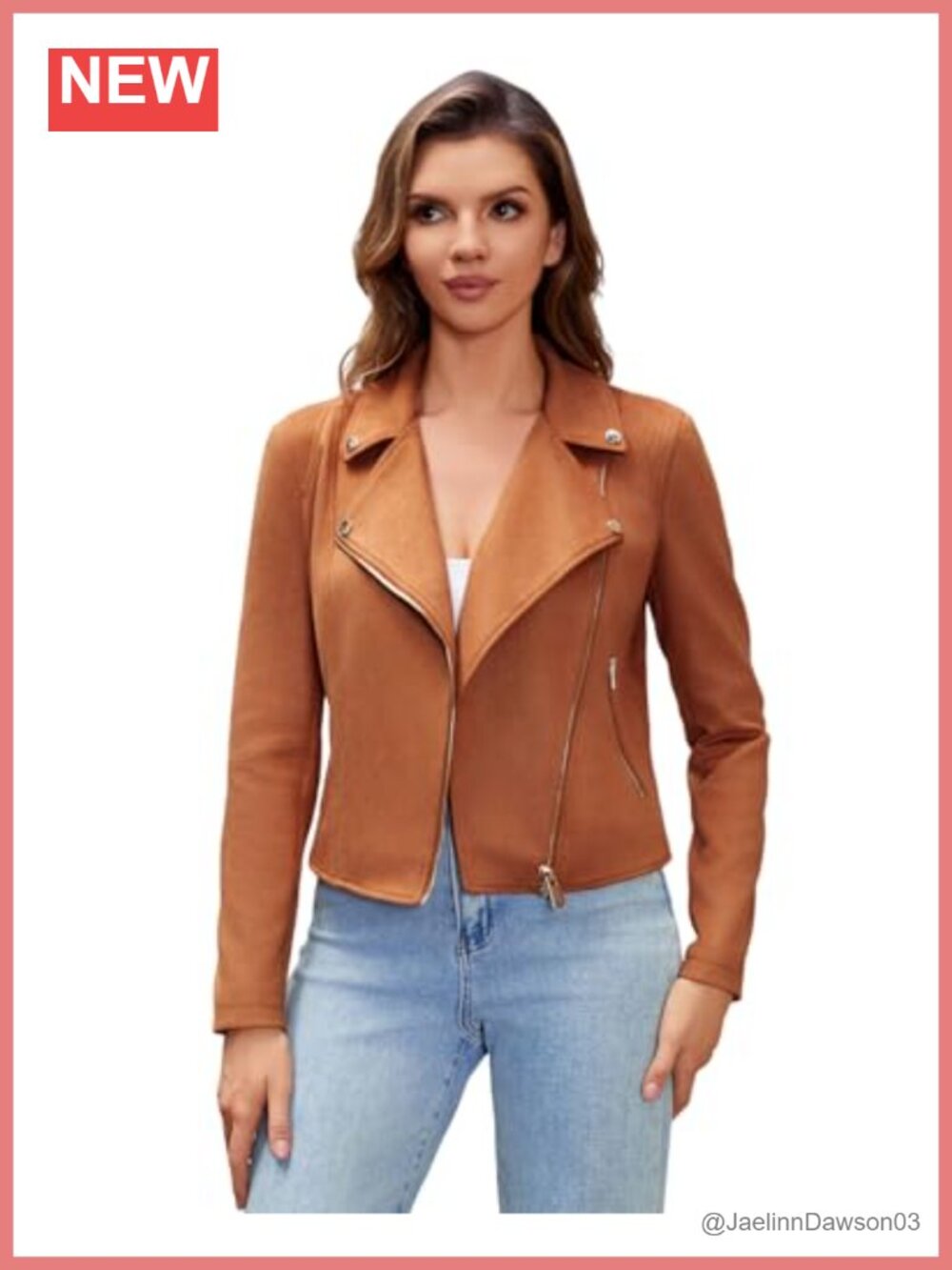 Faux Leather Moto Jacket Cropped Belted Slim PU Coat